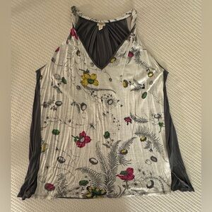 Anthropologie Tiny Brans Floral Print Sleeveless swing Top